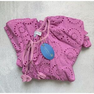 Cartolina Joy Embroidered Cotton Eyelet Cover Up Dress